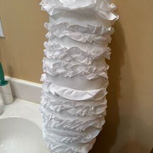 Nicole Miller White Ruffled Pillow